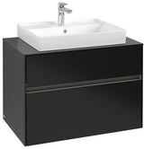 Villeroy & Boch Collaro Waschtischunterschrank 800 mm Truffle Grey mit LED-Beleuchtung und 2 Auszügen