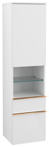 Villeroy & Boch Venticello Hochschrank 404 mm Glossy White mit Tür rechts und 2 Auszügen