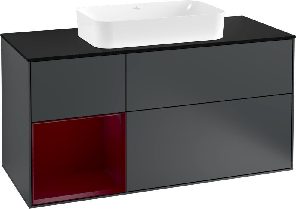 Villeroy & Boch Finion Waschtischunterschrank 1200 mm Glossy White Lacquer mit LED-Beleuchtung