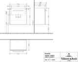 Villeroy & Boch Avento Waschtischunterschrank 530 mm Crystal Grey, 1 Tür links, mit Dämpfung