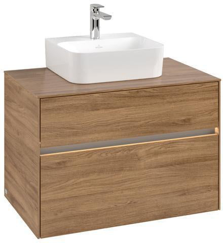 Villeroy & Boch Waschbeckenunterschrank Collaro 800 mm Kansas Oak mit LED-Beleuchtung und SoftClosing