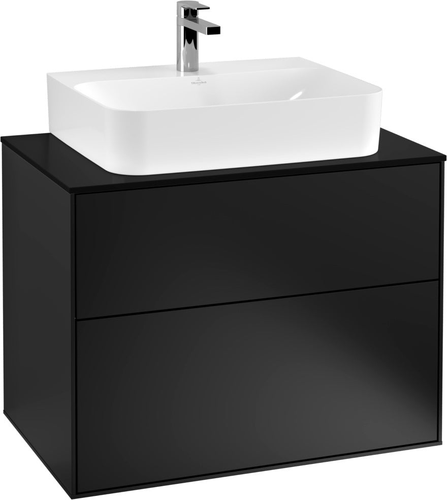 Villeroy & Boch Finion Waschbeckenunterschrank 800 mm Glossy White Lacquer – Wandmontage, 2 Auszüge
