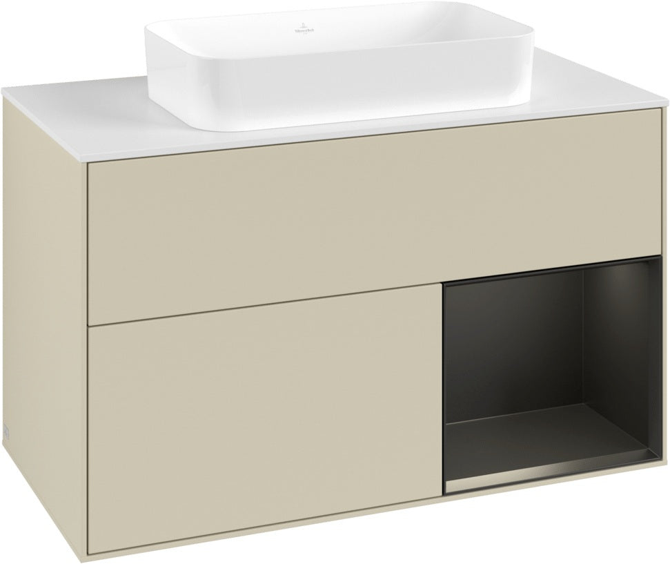 Villeroy & Boch Finion Waschtischunterschrank 1000 mm Glossy White Lacquer mit LED-Beleuchtung