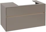 Villeroy & Boch Collaro Waschtischunterschrank 1000 mm mit LED-Beleuchtung und 2 Auszügen in Soft Grey
