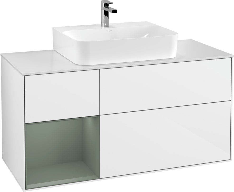 Villeroy & Boch Finion Waschtischunterschrank G161G 1200 mm Glossy White Lacquer mit LED-Beleuchtung
