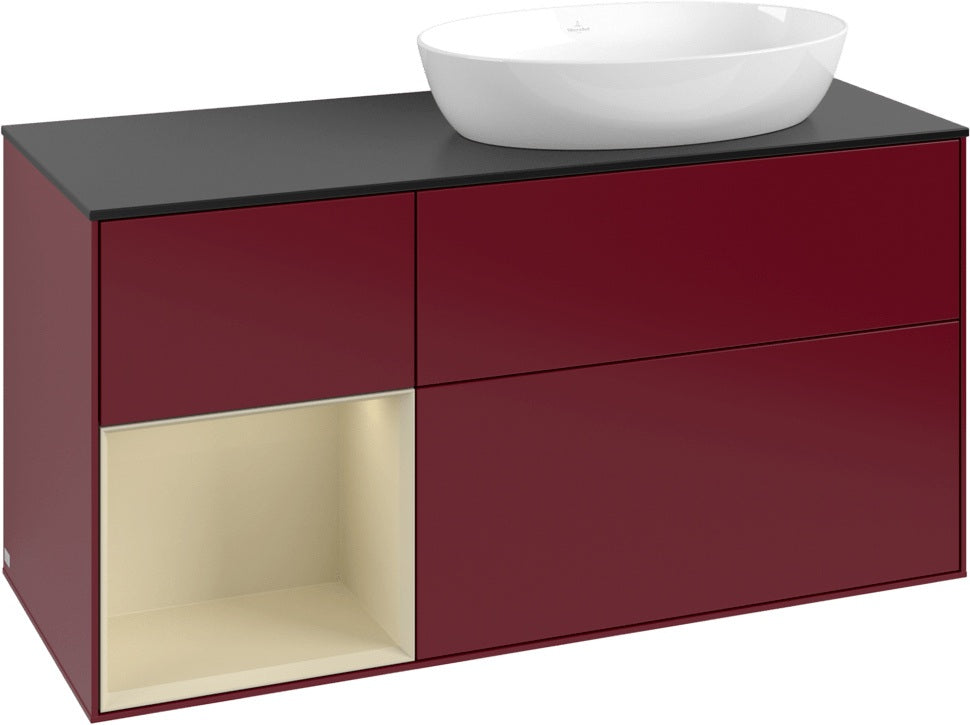 Villeroy & Boch Waschtischunterschrank Finion FA42G 1200 mm Glossy White Lacquer mit Beleuchtung