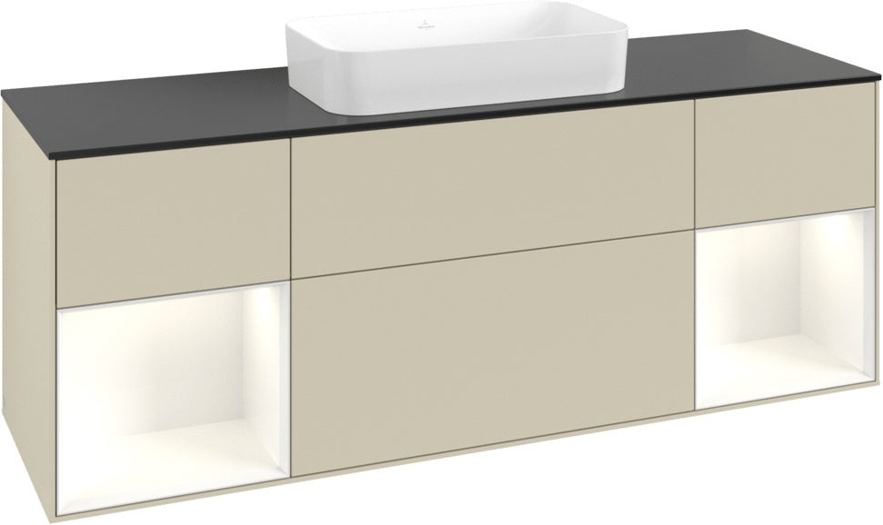 Villeroy & Boch Finion Waschbeckenunterschrank 1600 mm Glossy White Lacquer mit Beleuchtung