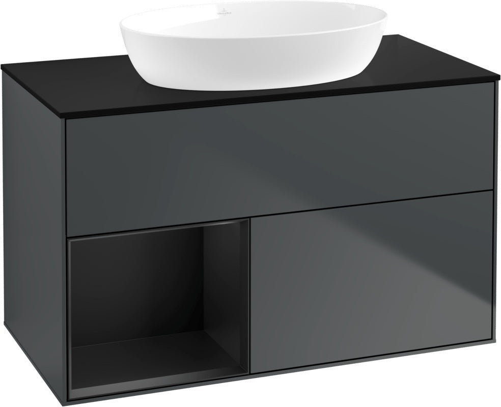 Villeroy & Boch Waschtischunterschrank Finion FA12G 1000 mm Glossy White Lacquer mit Beleuchtung