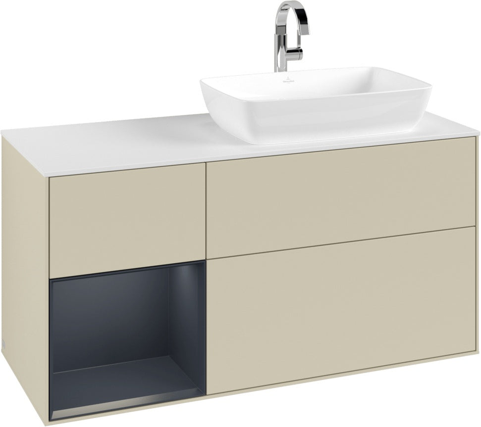 Villeroy & Boch Finion Waschbeckenunterschrank 1200 mm Glossy White Lacquer mit Beleuchtung