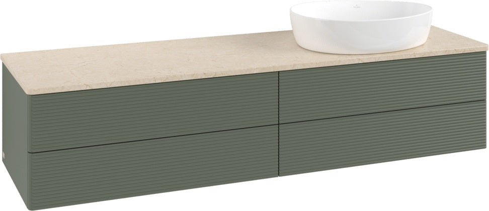 Villeroy & Boch Waschtischunterschrank Antao 1600 mm Anthracite Matt Lacquer mit 4 Auszügen und LED-Beleuchtung