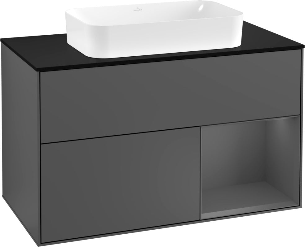 Villeroy & Boch Waschtischunterschrank Finion F252G 1000 mm Glossy White Lacquer mit LED-Beleuchtung