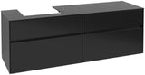 Villeroy & Boch Collaro Waschtischunterschrank 1600 mm Black Matt Lacquer, 4 Auszüge, Becken links