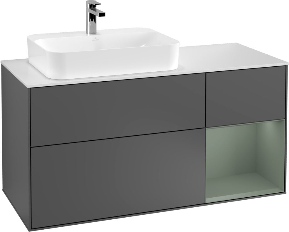 Villeroy & Boch Waschtischunterschrank Finion F401G 1200 mm Glossy White Lacquer mit Beleuchtung
