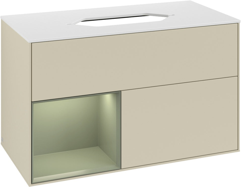 Villeroy & Boch Finion Waschtischunterschrank 1000 mm Glossy White Lacquer – mit LED-Beleuchtung & SoftClosing