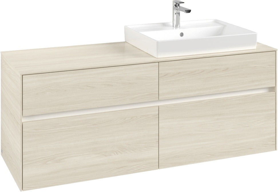 Villeroy & Boch Waschtischunterschrank Collaro C086 B0 1400 mm White Oak mit Beleuchtung und SoftClosing