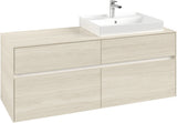 Villeroy & Boch Waschtischunterschrank Collaro C086 B0 1400 mm White Oak mit Beleuchtung und SoftClosing