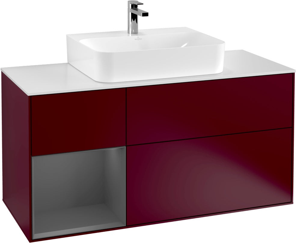 Villeroy & Boch Finion Waschtischunterschrank G161G 1200 mm Glossy White Lacquer mit LED-Beleuchtung