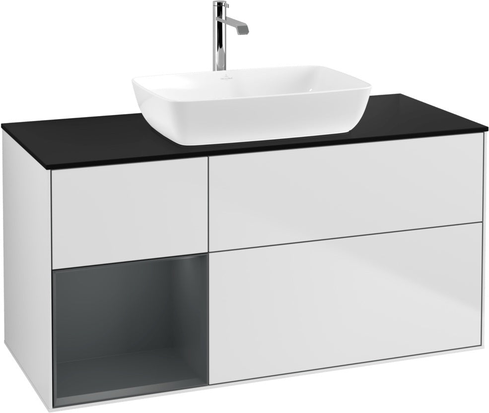 Villeroy & Boch Finion Waschtischunterschrank 1200 mm Glossy White Lacquer mit Beleuchtung