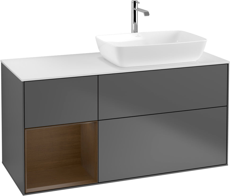 Villeroy & Boch Finion Waschbeckenunterschrank 1200 mm Glossy White Lacquer mit Beleuchtung