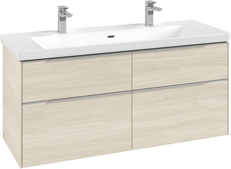 Villeroy & Boch Waschtischunterschrank Subway 3.0 C 602L0, 1272 mm, Brilliant White, mit LED-Beleuchtung