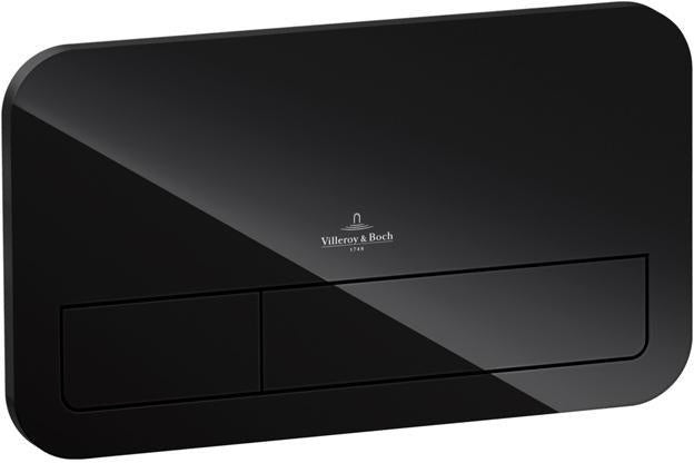 Villeroy & Boch ViConnect WC-Betätigungsplatte aus Glas, Glossy Black, mit LED-Beleuchtung