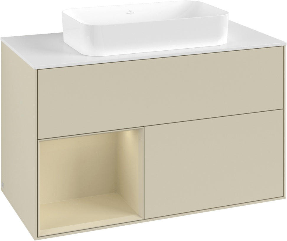 Villeroy & Boch Finion Waschtischunterschrank 1000 mm Glossy White Lacquer – mit LED-Beleuchtung & SoftClosing