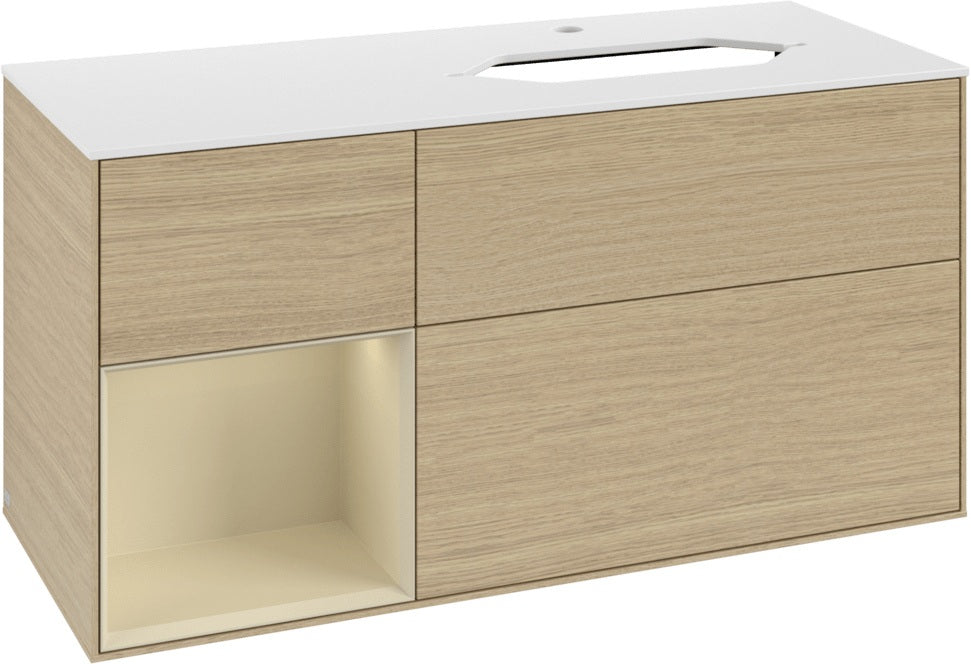 Villeroy & Boch Finion Waschbeckenunterschrank 1200 mm Glossy White Lacquer mit LED-Beleuchtung
