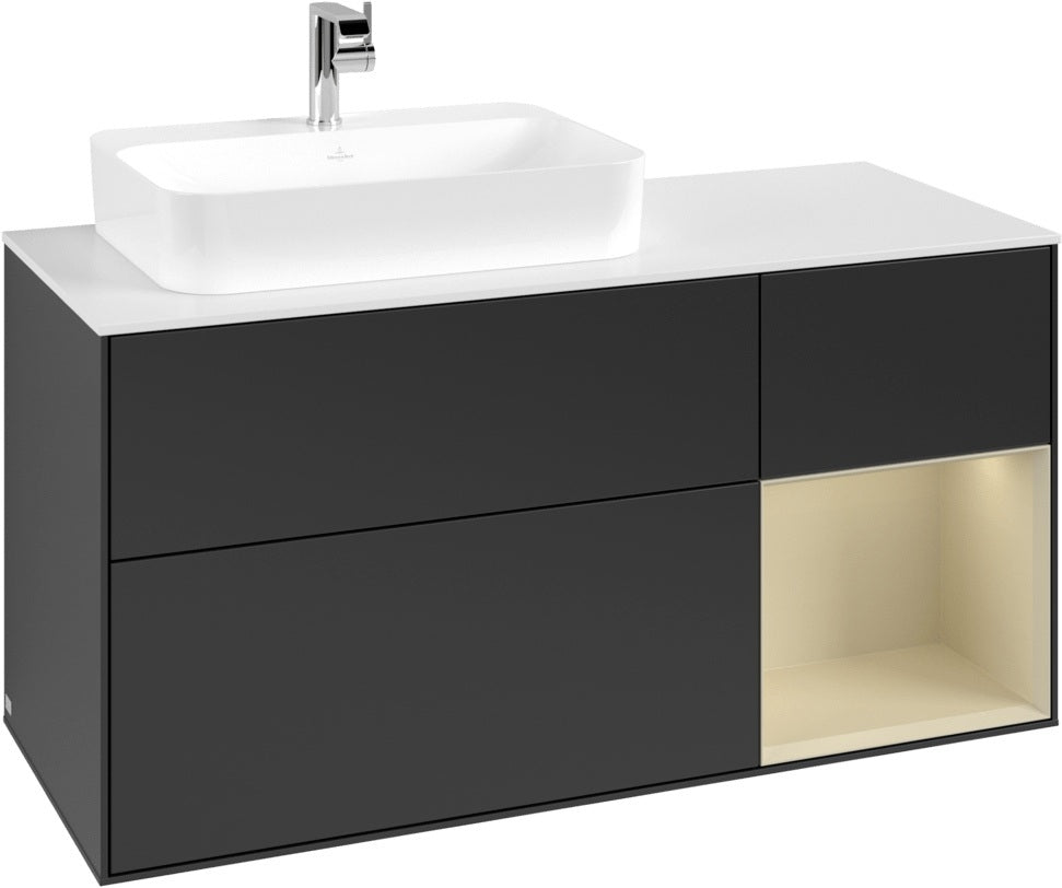 Villeroy & Boch Waschtischunterschrank Finion F401G 1200 mm Glossy White Lacquer mit Beleuchtung