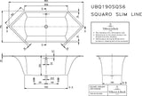 Villeroy & Boch Squaro Whirlpool Badewanne Sechseck 1892 mm Quaryl Weiß Alpin