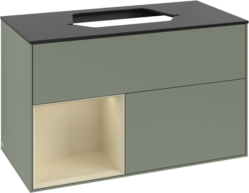 Villeroy & Boch Finion Waschtischunterschrank 1000 mm Glossy White Lacquer mit LED-Beleuchtung