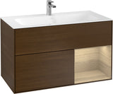 Villeroy & Boch Finion Waschtischunterschrank 996 mm Glossy White Lacquer mit LED-Beleuchtung