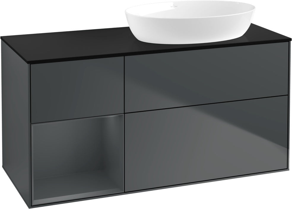 Villeroy & Boch Waschtischunterschrank Finion FA42G 1200 mm Glossy White Lacquer mit Beleuchtung