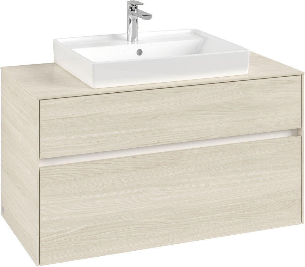 Villeroy & Boch Waschtischunterschrank Collaro C01900 1000 mm White Oak – Wandmontage, 2 Auszüge, SoftClosing