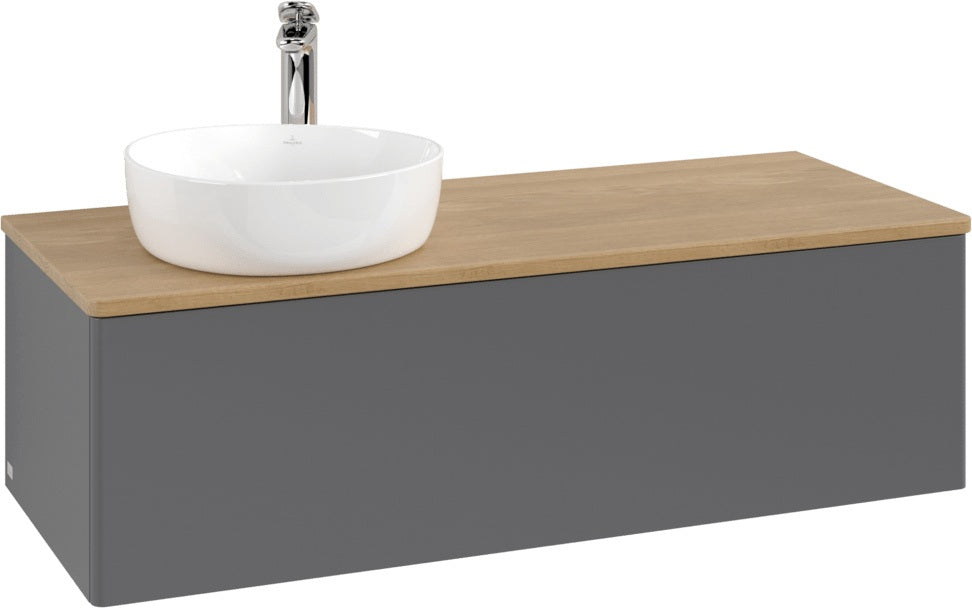 Villeroy & Boch Waschtischunterschrank Antao K33051 1200 mm Anthrazit Matt Lack mit Hahnlochbohrung