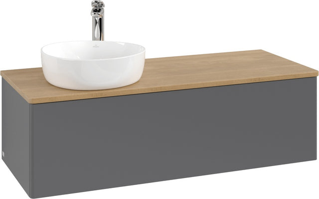 Villeroy & Boch Waschtischunterschrank Antao K33051 1200 mm Anthrazit Matt Lack mit Hahnlochbohrung