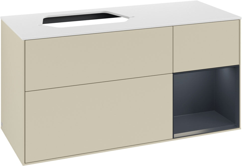 Villeroy & Boch Waschtischunterschrank Finion F401G 1200 mm Glossy White Lacquer mit Beleuchtung