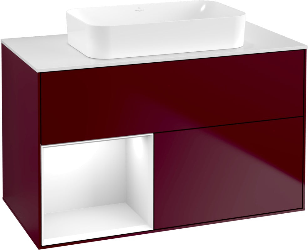 Villeroy & Boch Finion Waschtischunterschrank 1000 mm Glossy White Lacquer – mit LED-Beleuchtung & SoftClosing