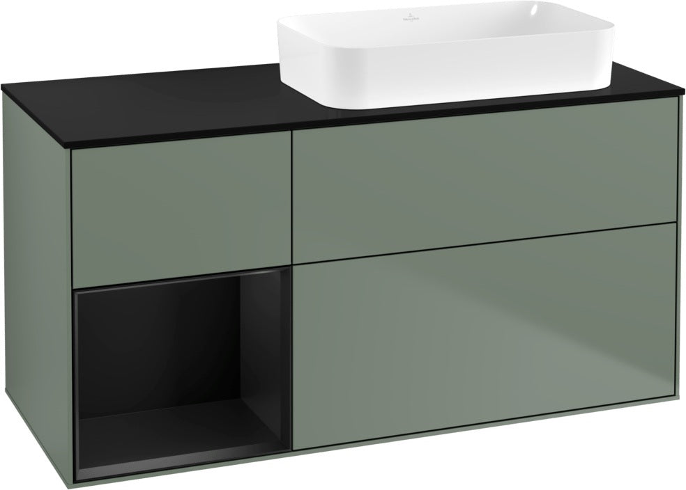 Villeroy & Boch Finion Waschtischunterschrank 120 cm Glossy White Lacquer mit Beleuchtung