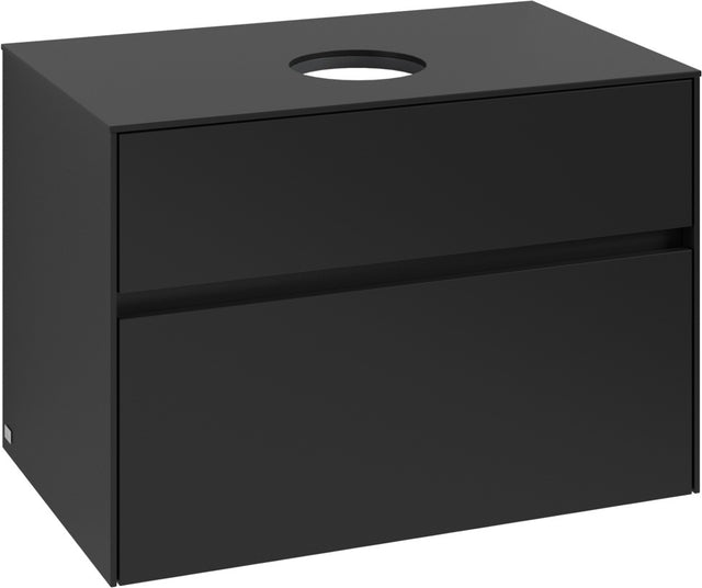 Villeroy & Boch Collaro Waschbeckenunterschrank 800 mm Volcano Black – 2 Auszüge, SoftClosing