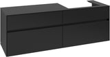 Villeroy & Boch Collaro Waschtischunterschrank Volcano Black 1600 mm eckig mit 4 Auszügen