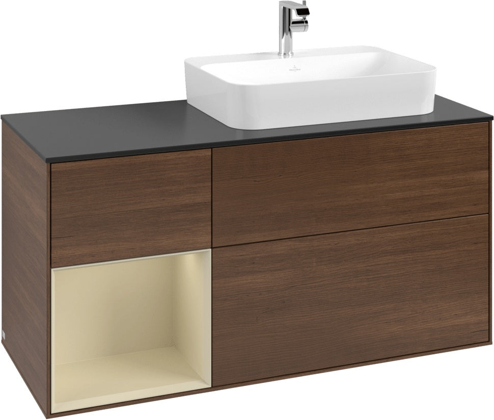 Villeroy & Boch Finion Waschbeckenunterschrank 1200 mm Glossy White Lacquer mit Beleuchtung