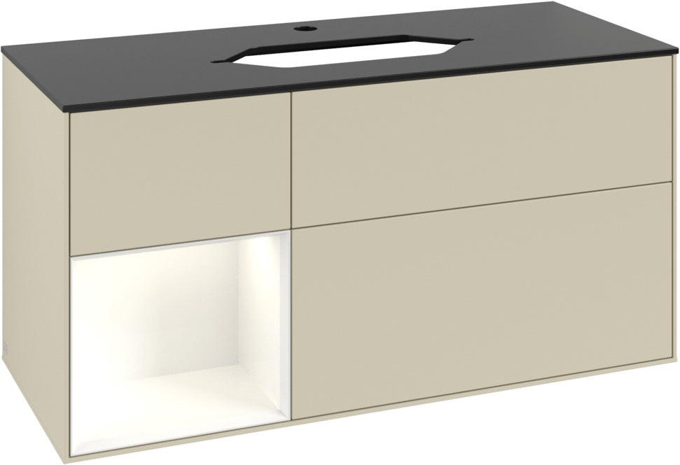 Villeroy & Boch Finion Waschtischunterschrank 1200 mm Glossy White Lacquer mit LED-Beleuchtung