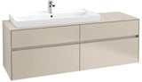 Villeroy & Boch Collaro Waschtischunterschrank 1600 mm mit LED-Beleuchtung und 4 Auszügen in Truffle Grey