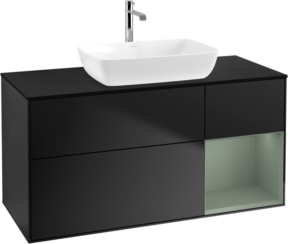 Villeroy & Boch Finion Waschbeckenunterschrank 1200 mm Glossy White Lacquer mit Beleuchtung