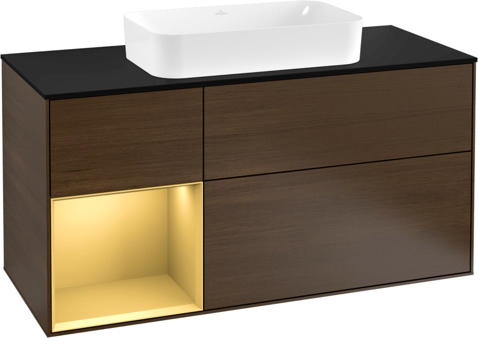 Villeroy & Boch Finion Waschtischunterschrank 1200 mm Glossy White Lacquer mit LED-Beleuchtung