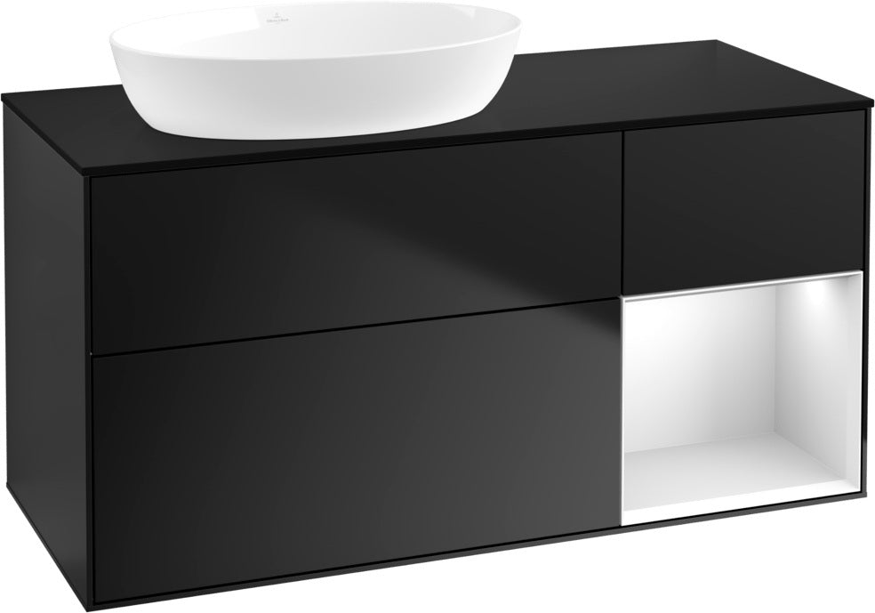Villeroy & Boch Finion Waschtischunterschrank 1200 mm Glossy White Lacquer mit LED-Beleuchtung