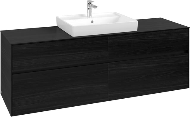 Villeroy & Boch Waschtischunterschrank Collaro C025 B0 1600 mm Black Oak mit Beleuchtung und SoftClosing