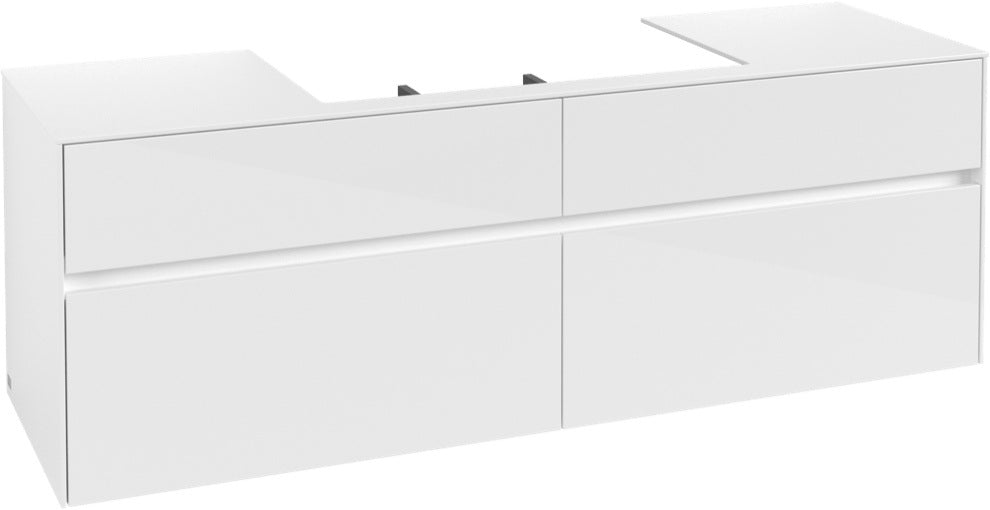 Villeroy & Boch Waschbeckenunterschrank Collaro C028 1600 mm Glossy White mit 4 Auszügen