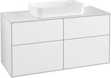 Villeroy & Boch Finion Waschbeckenunterschrank 1200 mm Glossy White mit LED-Beleuchtung