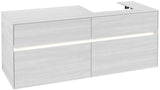 Villeroy & Boch Collaro Waschtischunterschrank 1400 mm mit LED-Beleuchtung und 4 Auszügen in Soft Grey